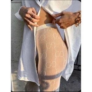 Nwt Gucci White Cream Tights Gg 